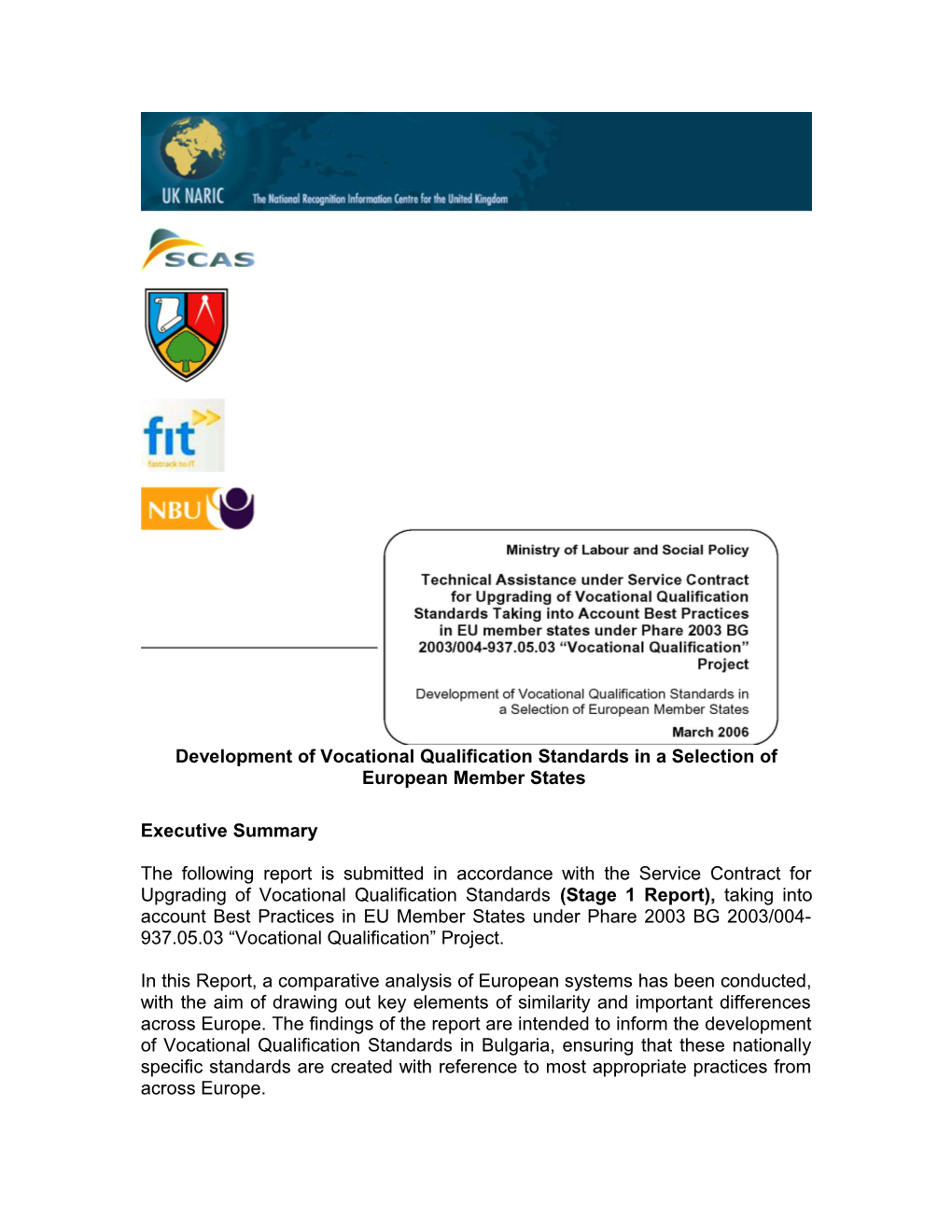 Development of Vocational Qualification Standards in a Selection of European Member States