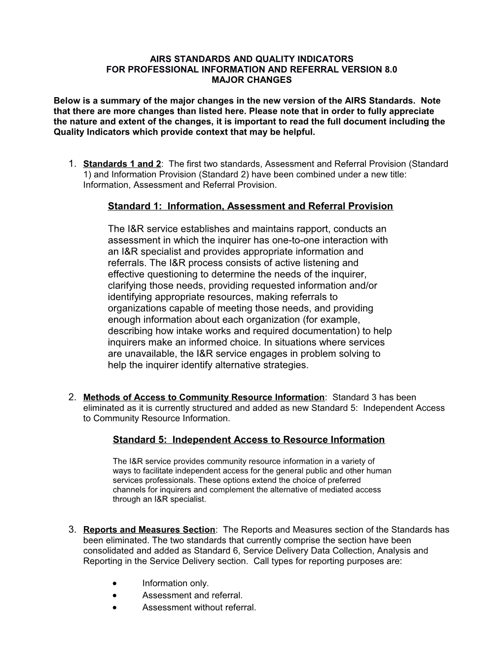 Airs Standardsand Quality Indicators