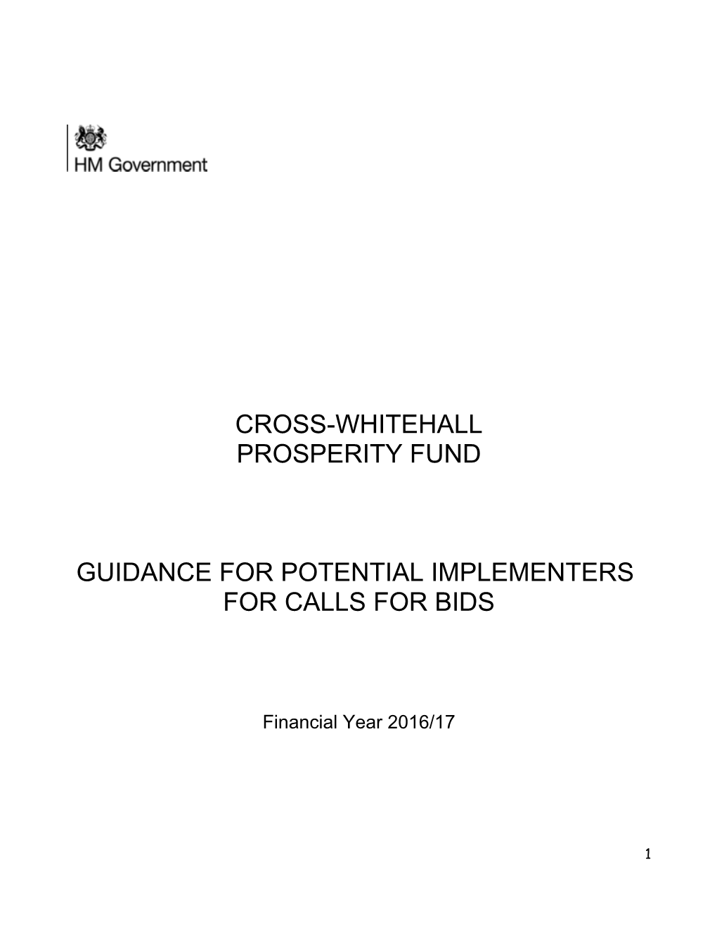 Prosperity Fund Bidding Guidance for Potential Implementers