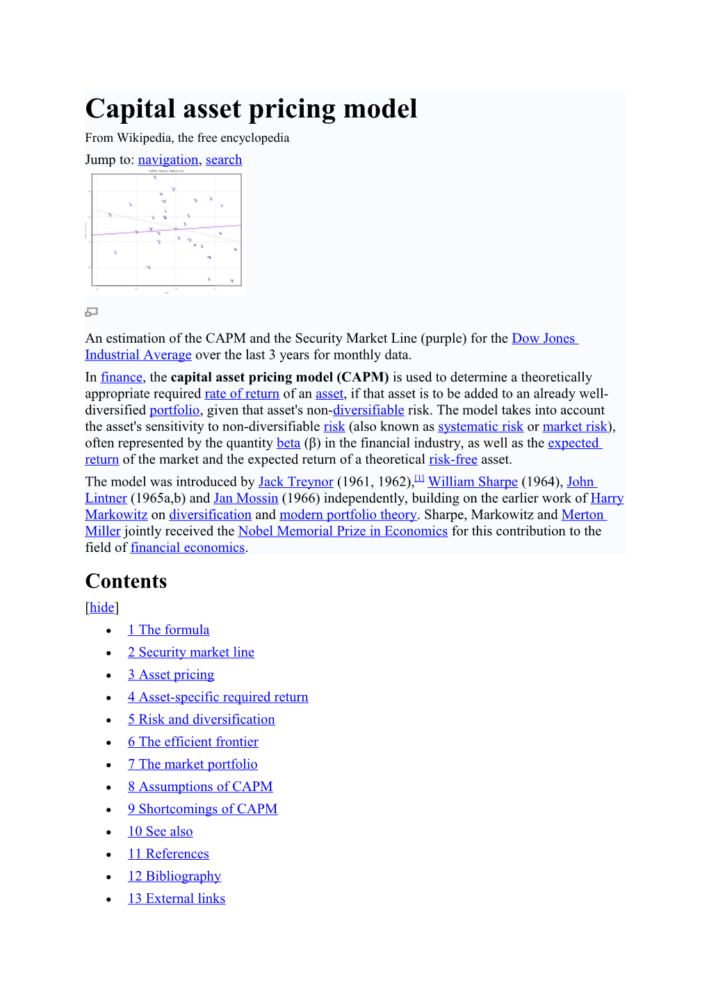 Capital Asset Pricing Model