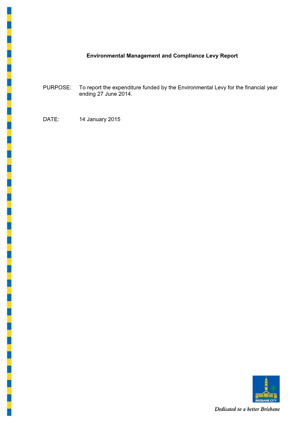 Environmental Management and Compliance Levy Report