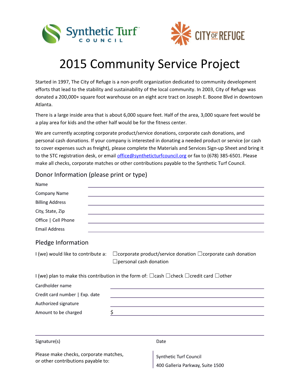 2015 Community Service Project