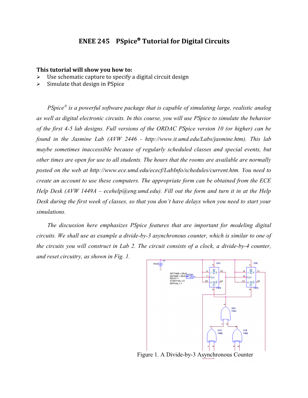 ENEE 245 Pspice Tutorial for Digital Circuits