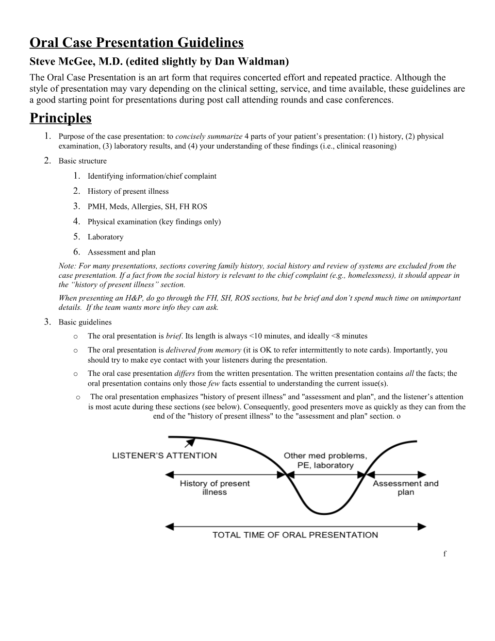 Oral Case Presentation Guidelines