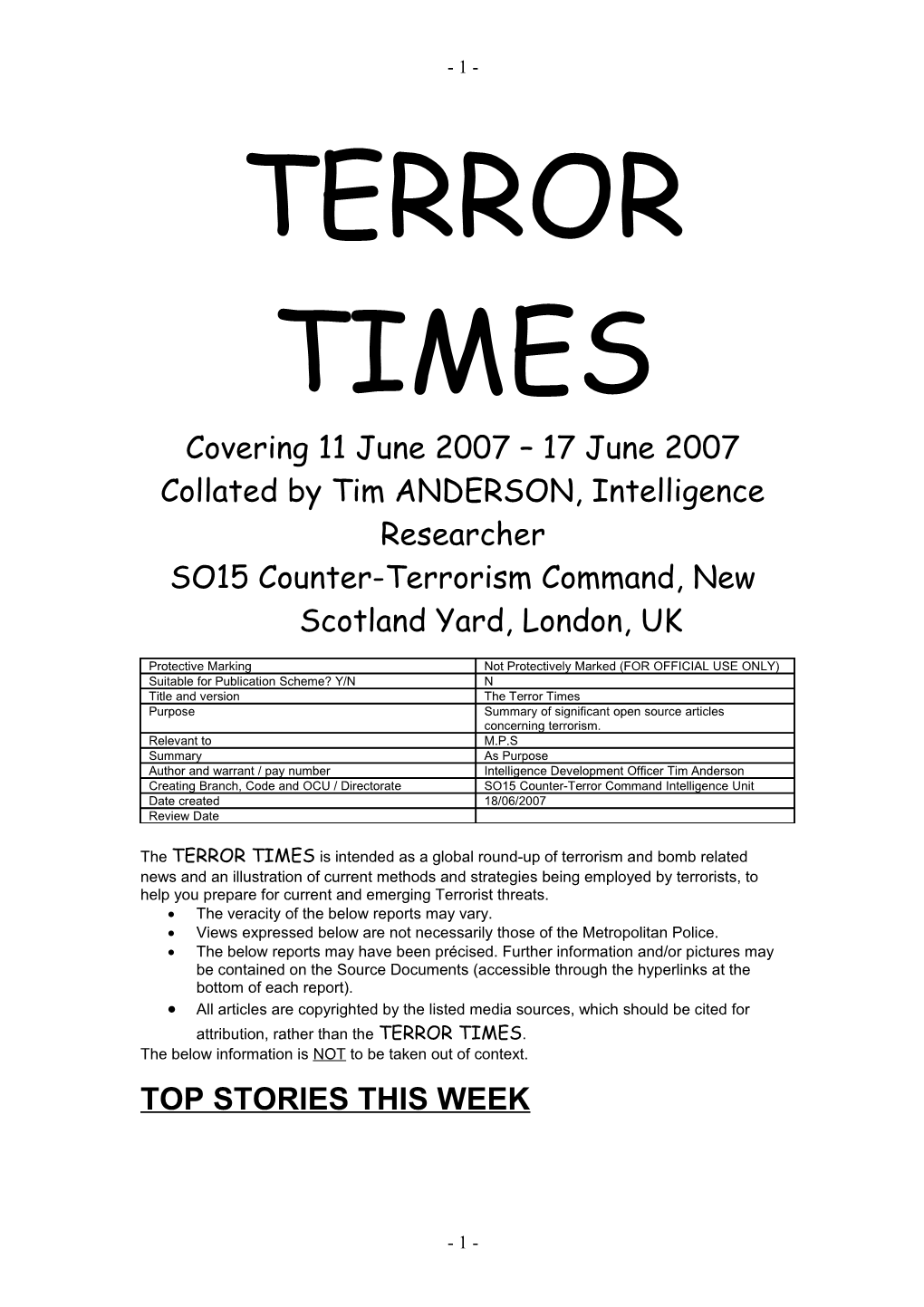 SO15 Counter-Terrorism Command, New Scotland Yard, London, UK