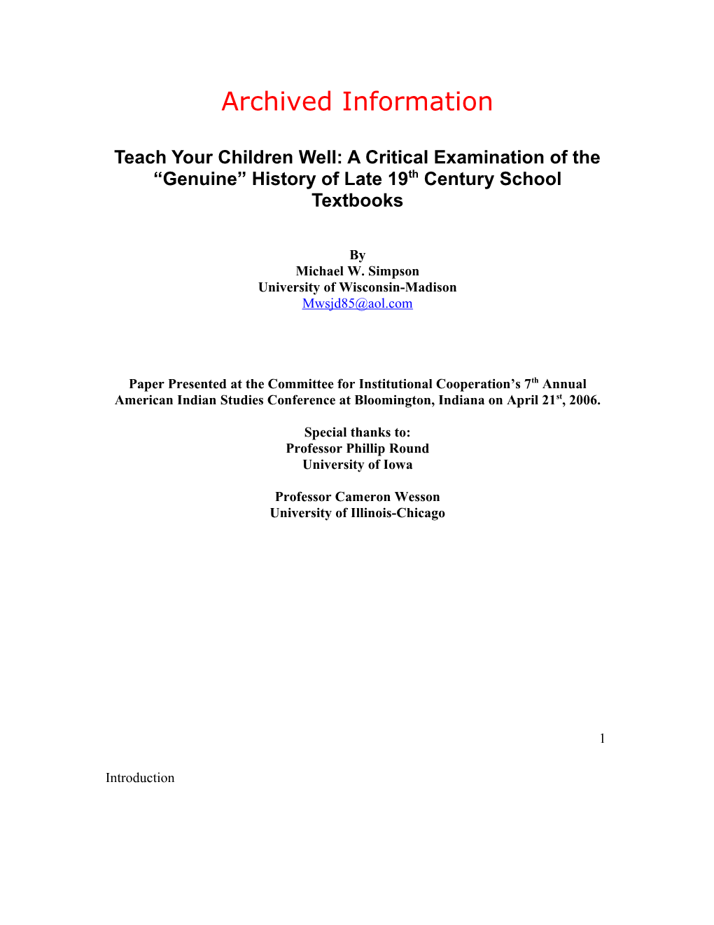 Archived: Teach Your Children Well: Genuine History of Late 19Th Century School Textbooks