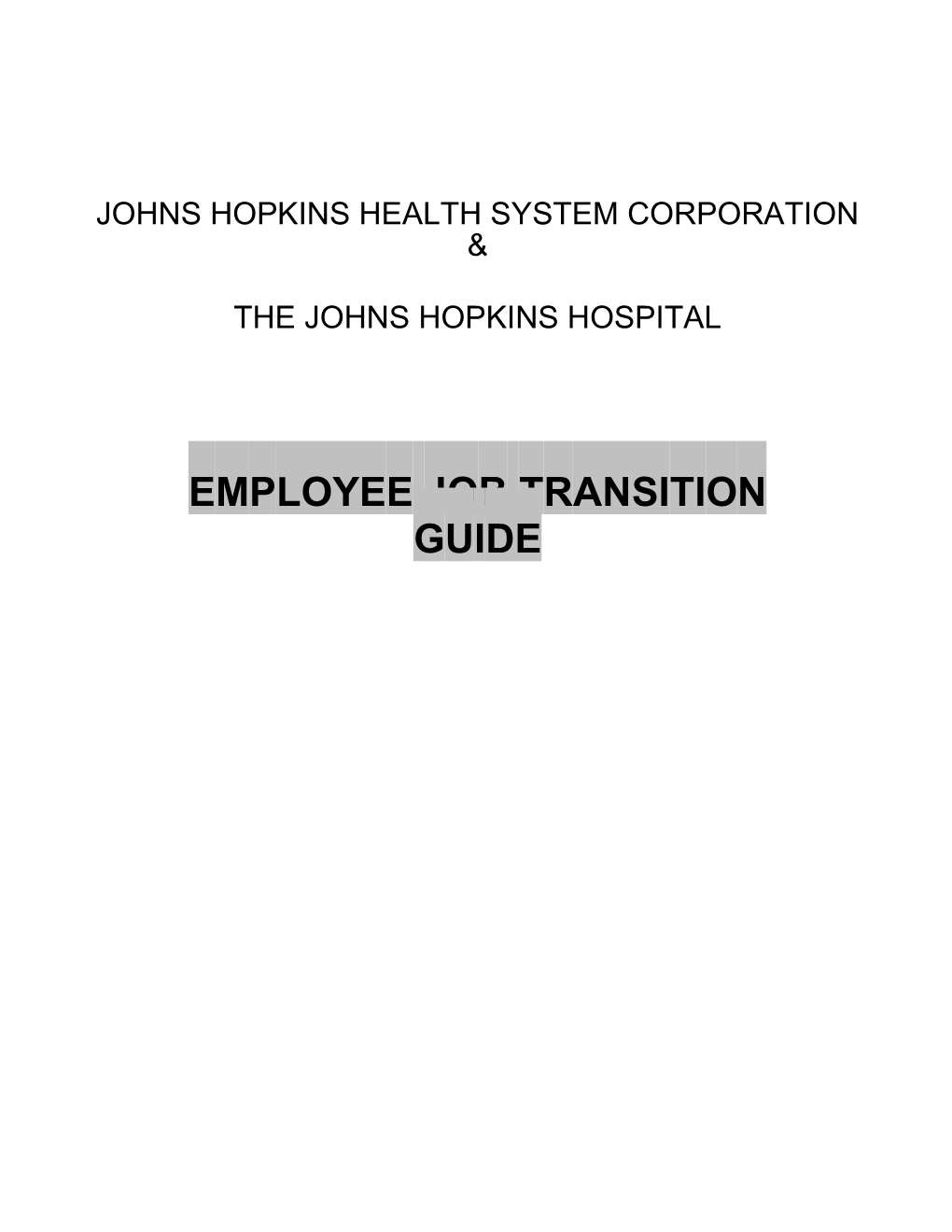 Johns Hopkins Healthsystemcorporation