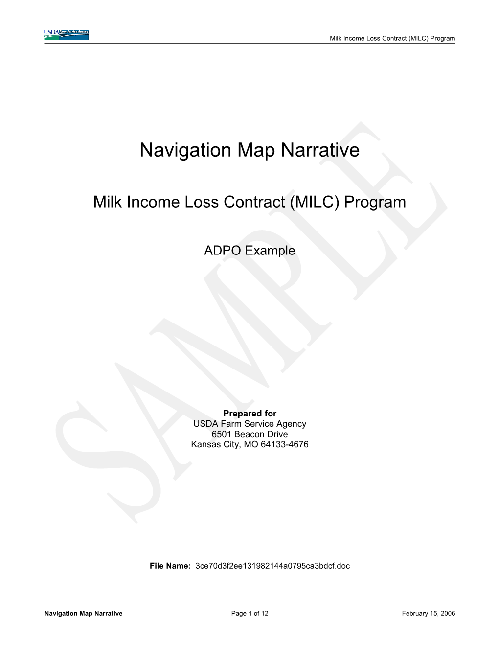 Navigation Map Narrative