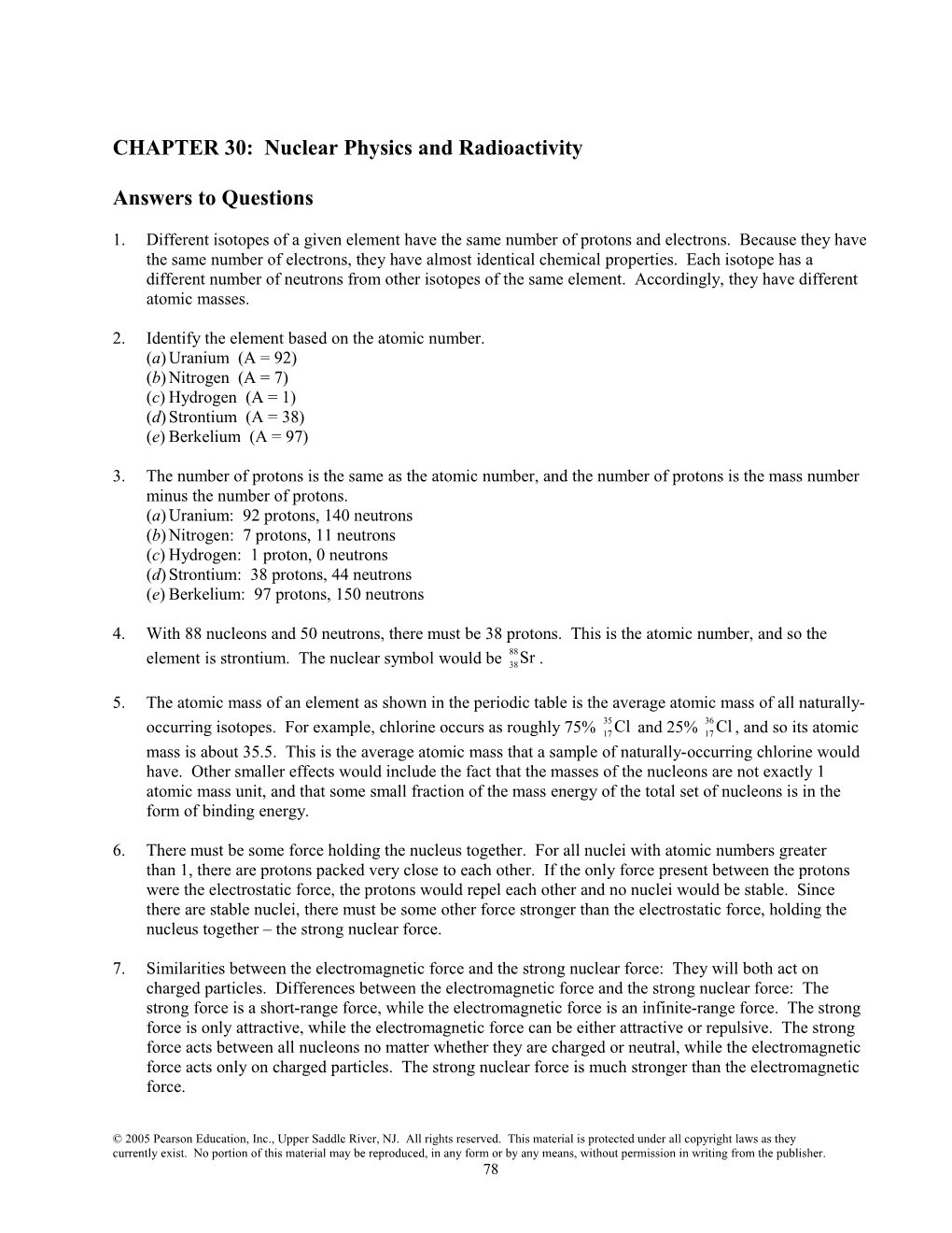 CHAPTER 30: Nuclear Physics and Radioactivity