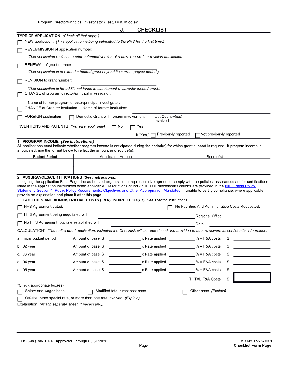 PHS 398 (Rev. 08/12), OMB No. 0925-0001