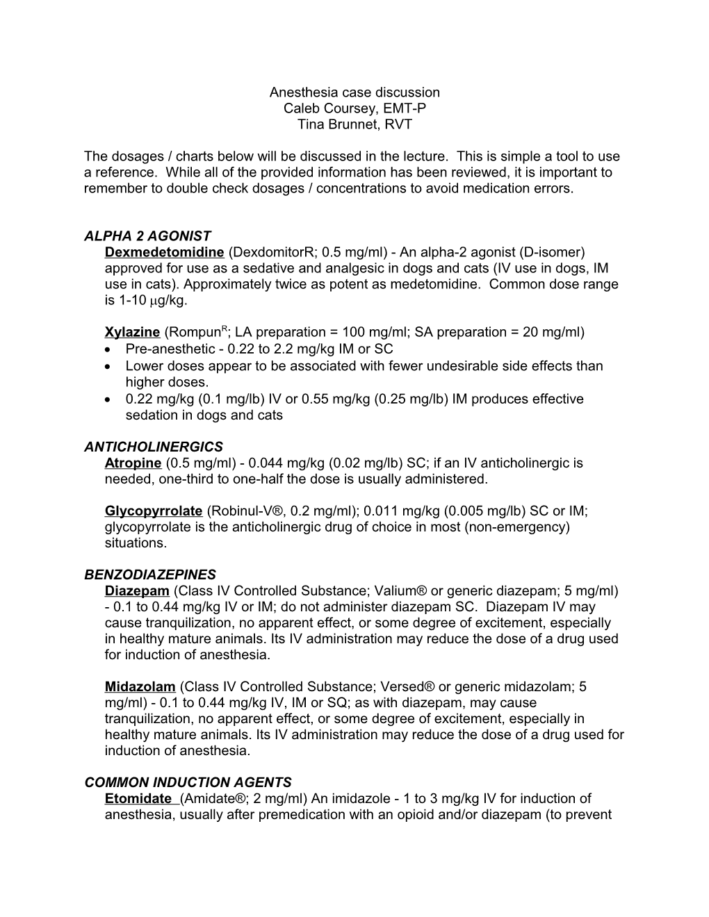 Anesthesia Case Discussion