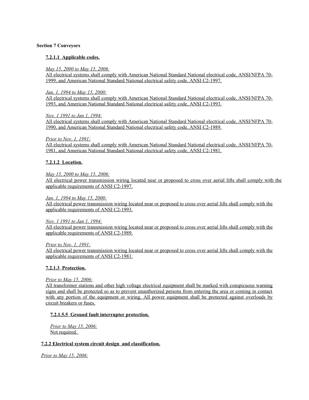 Section 7 Conveyors