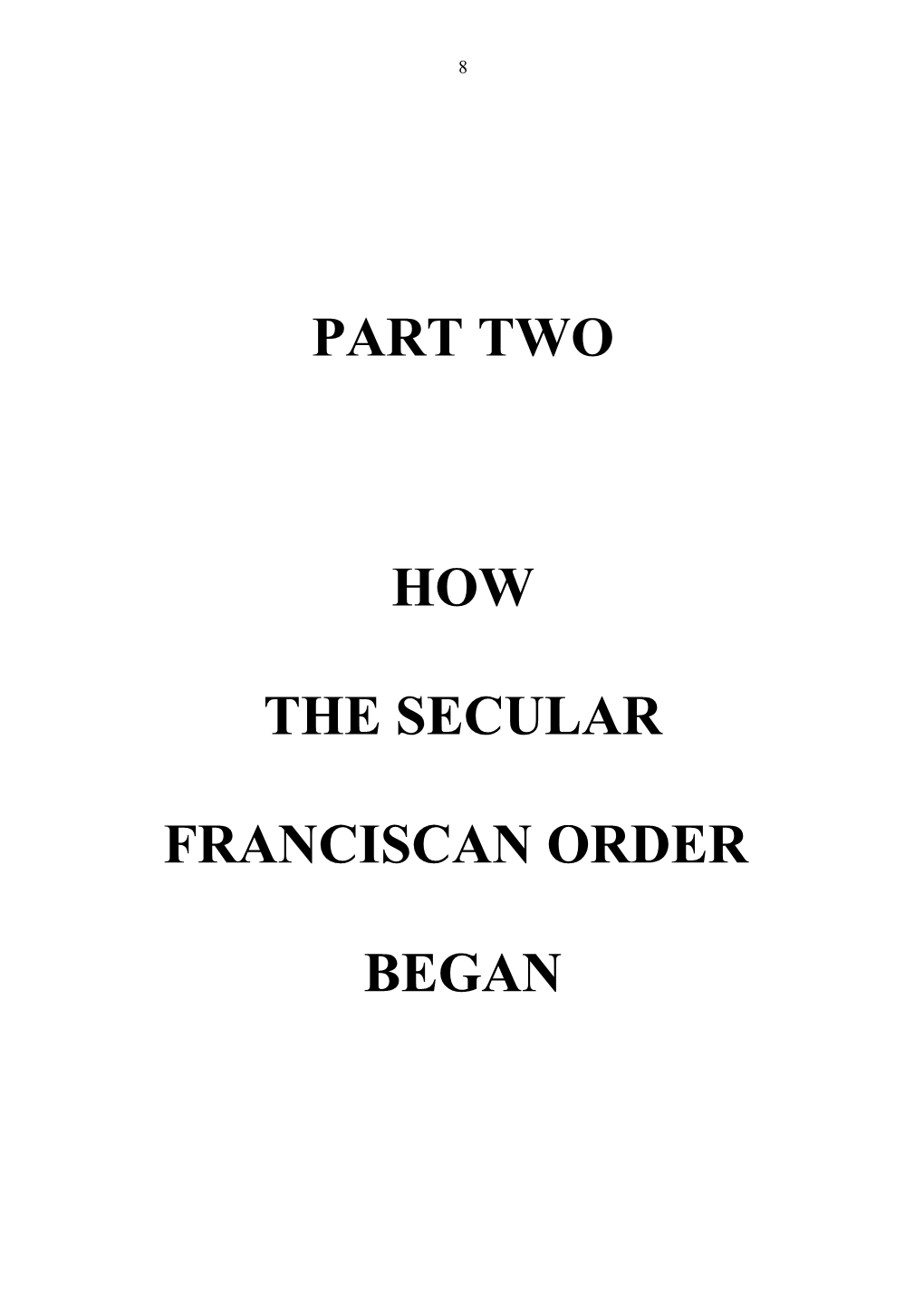 Lesson 6: How Did the Third Order of St Francis Start?