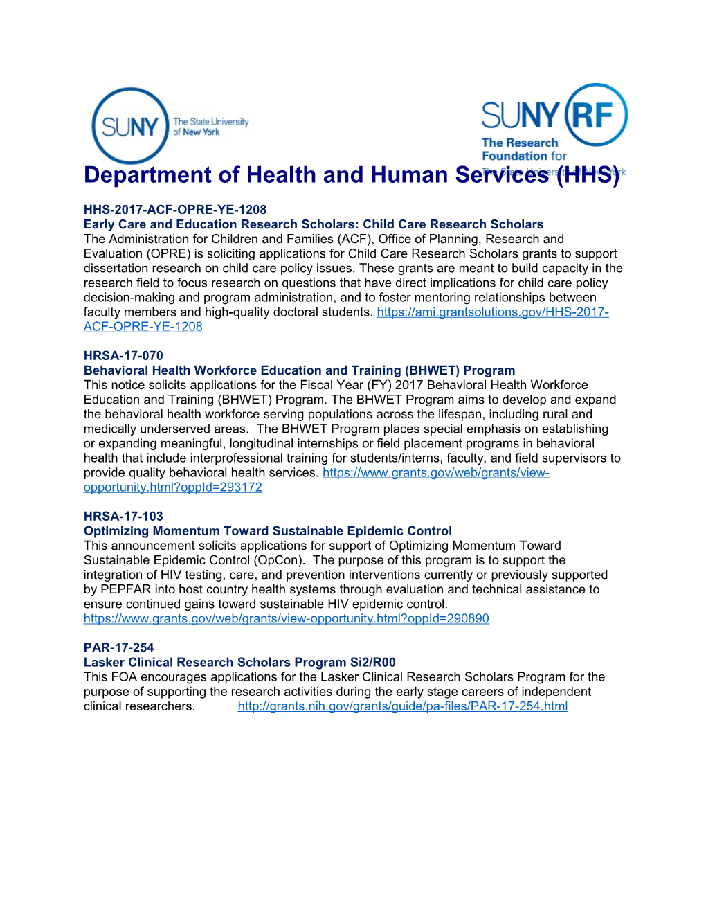 Department of Health and Human Services (HHS)