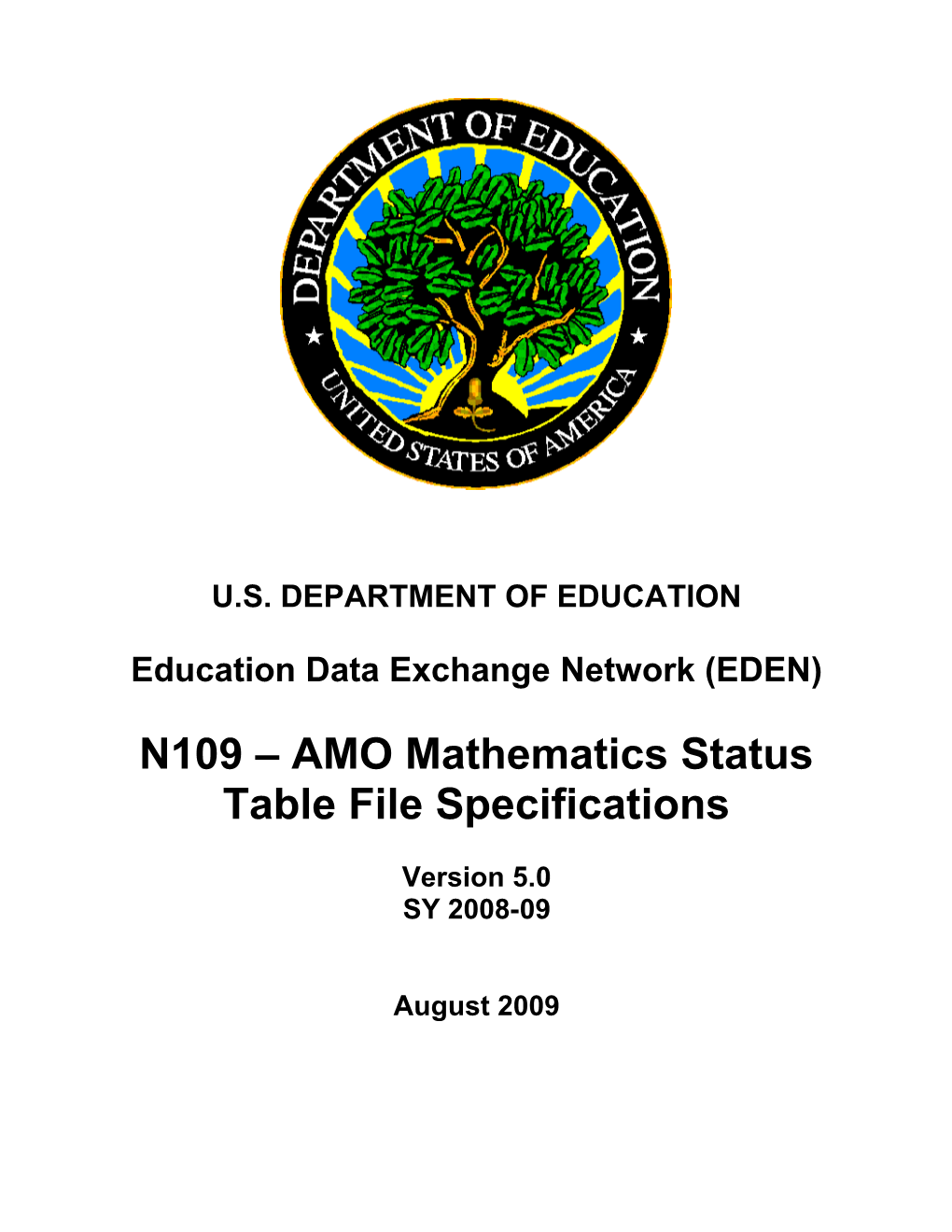 N109 AMO Mathematics Status Table File Specifications (MS Word)