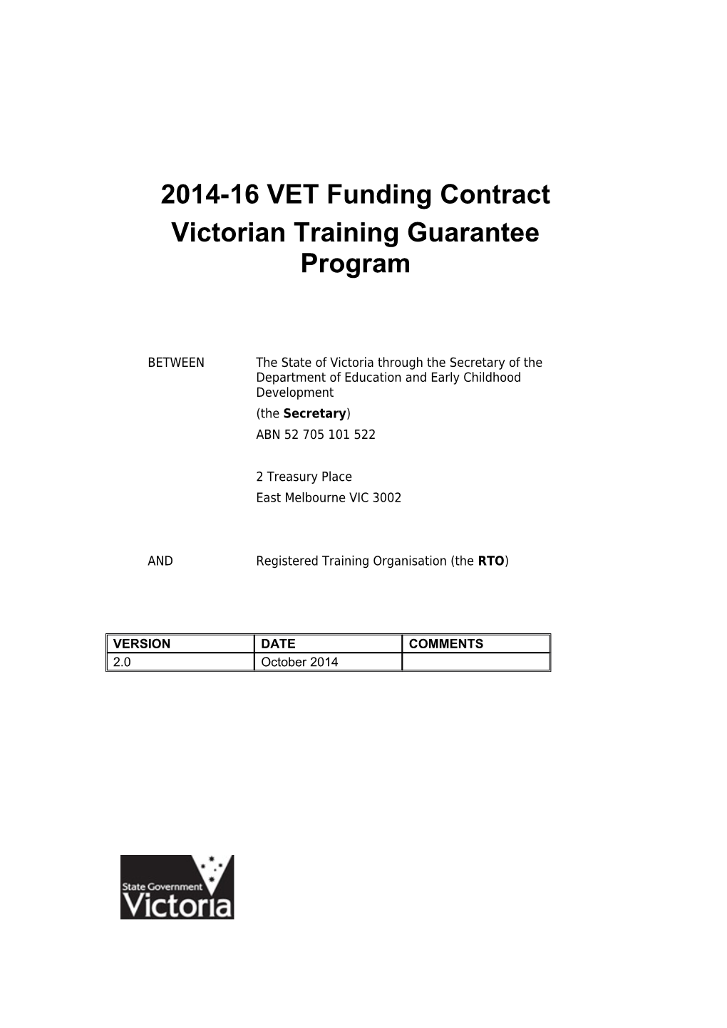 2014-16 VET Funding Contract