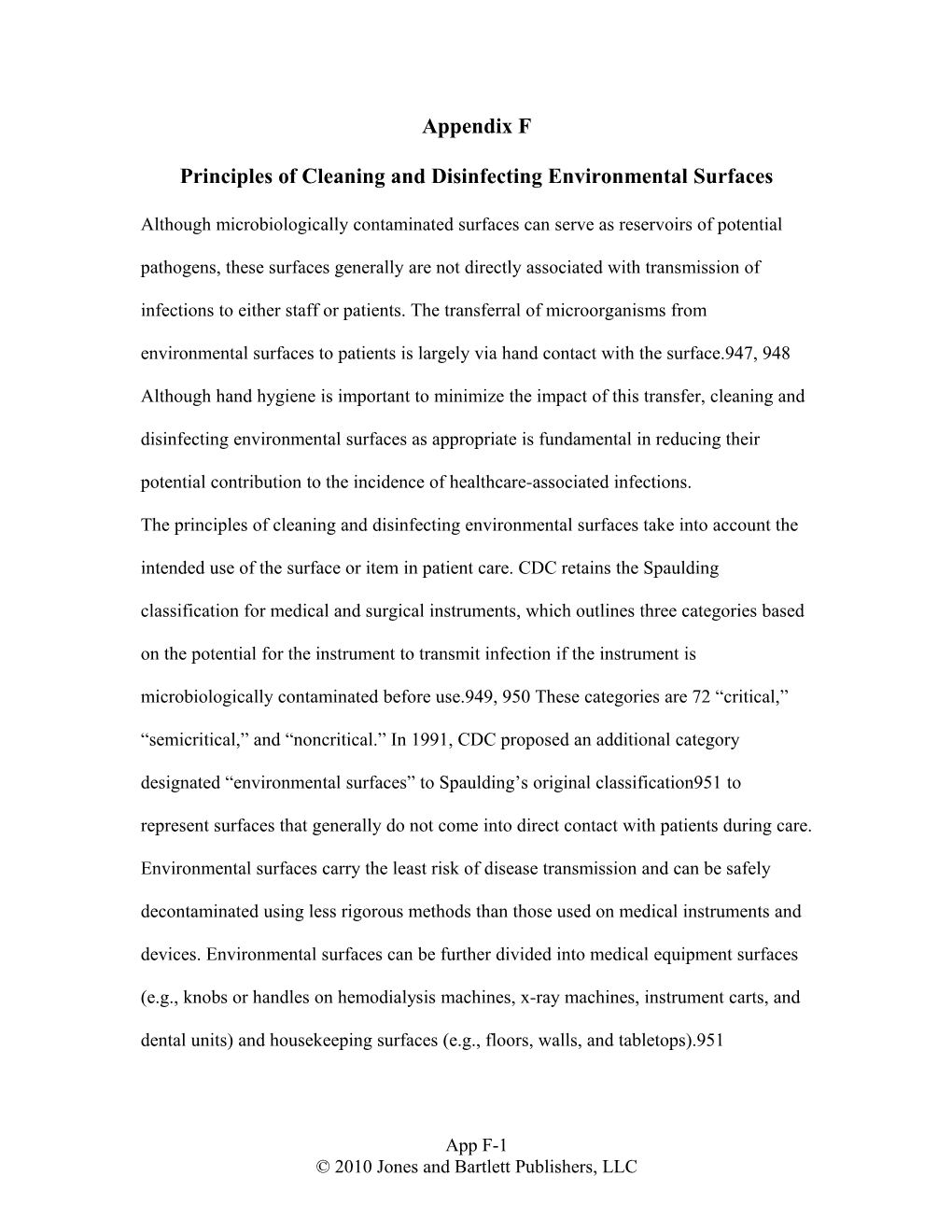Principles of Cleaning and Disinfecting Environmental Surfaces