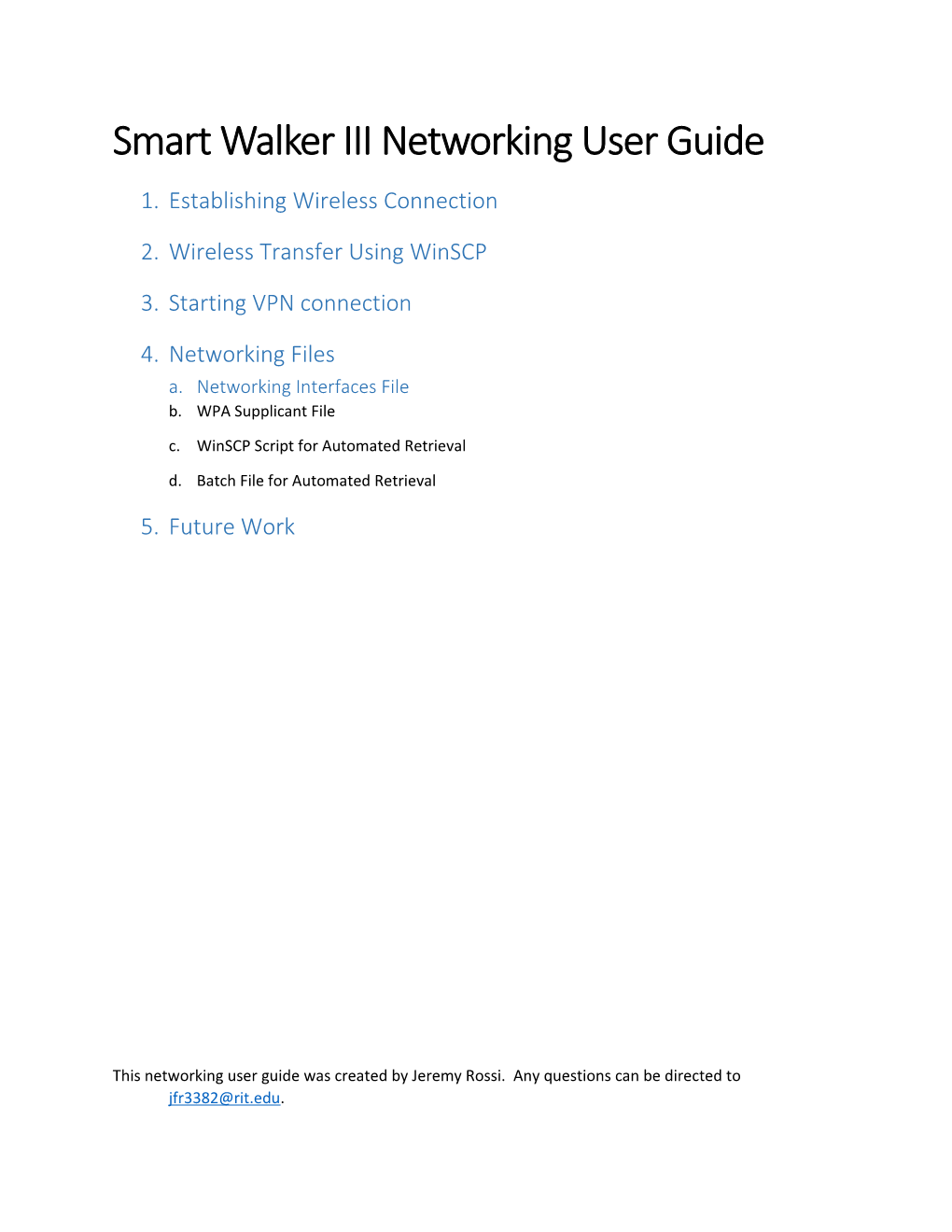 Smart Walker III Networking User Guide