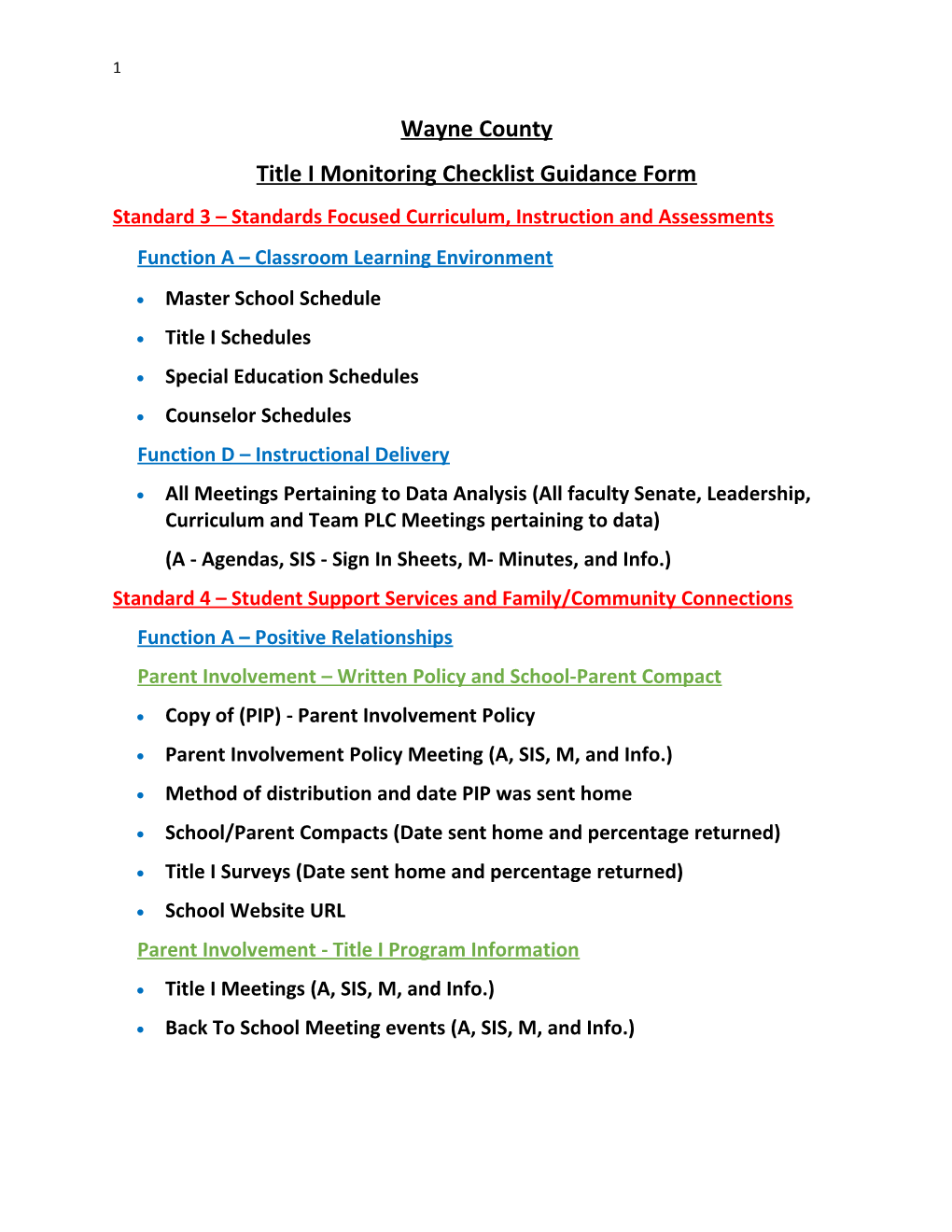 Title I Monitoring Checklist Guidance Form