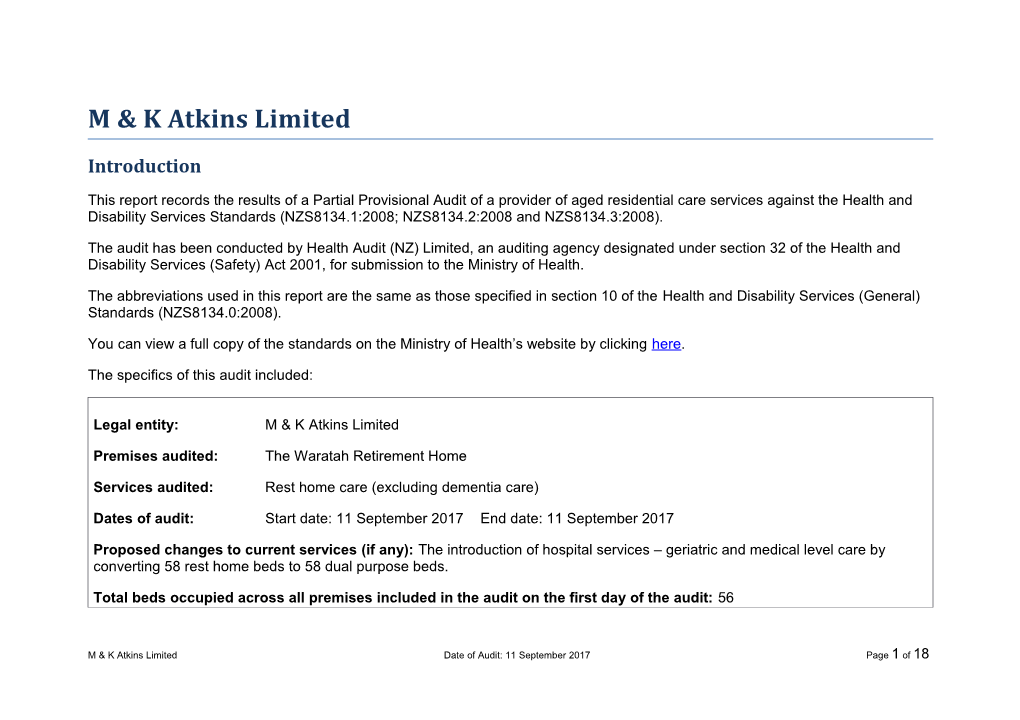 M & K Atkins Limited