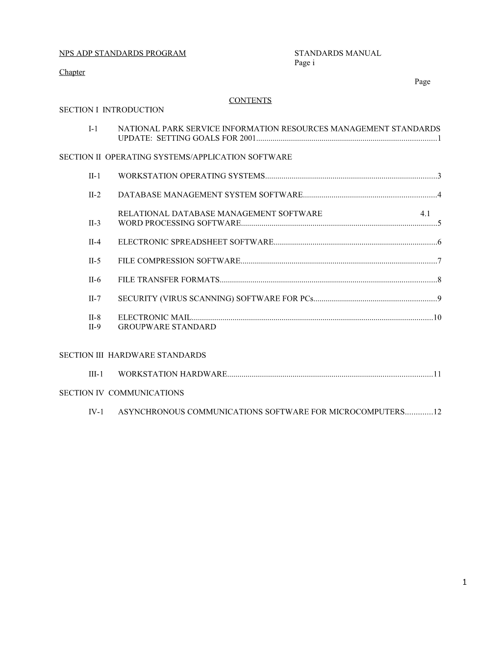 Nps Adp Standards Program