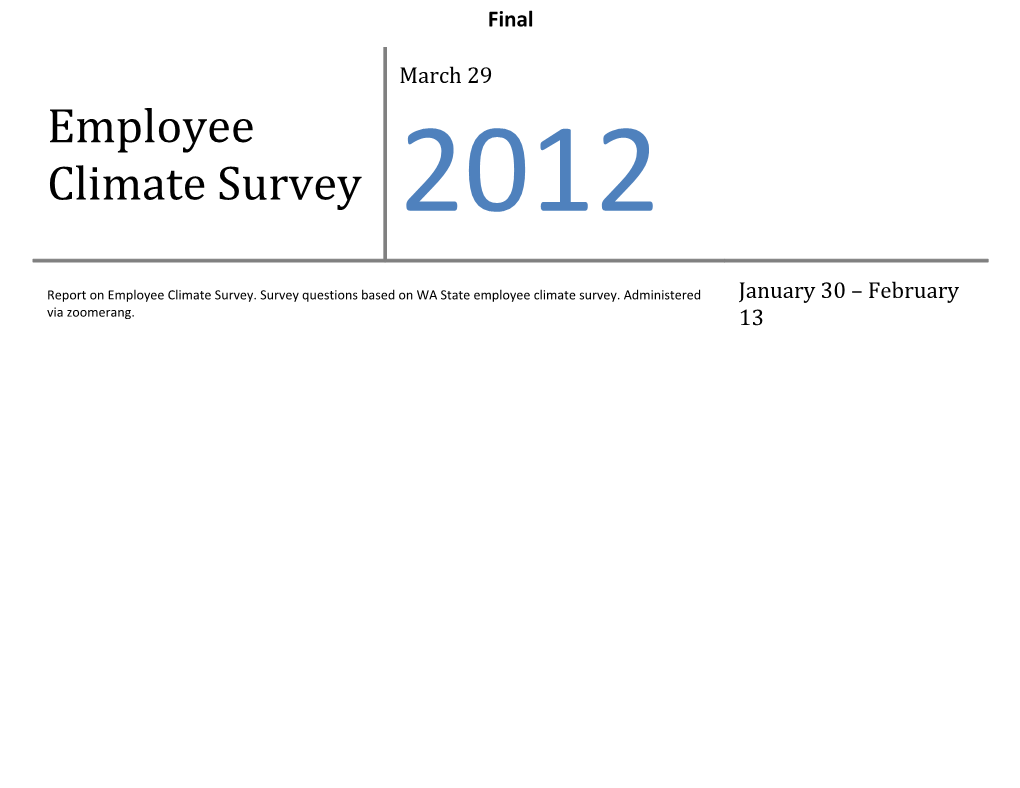 Employee Climate Survey