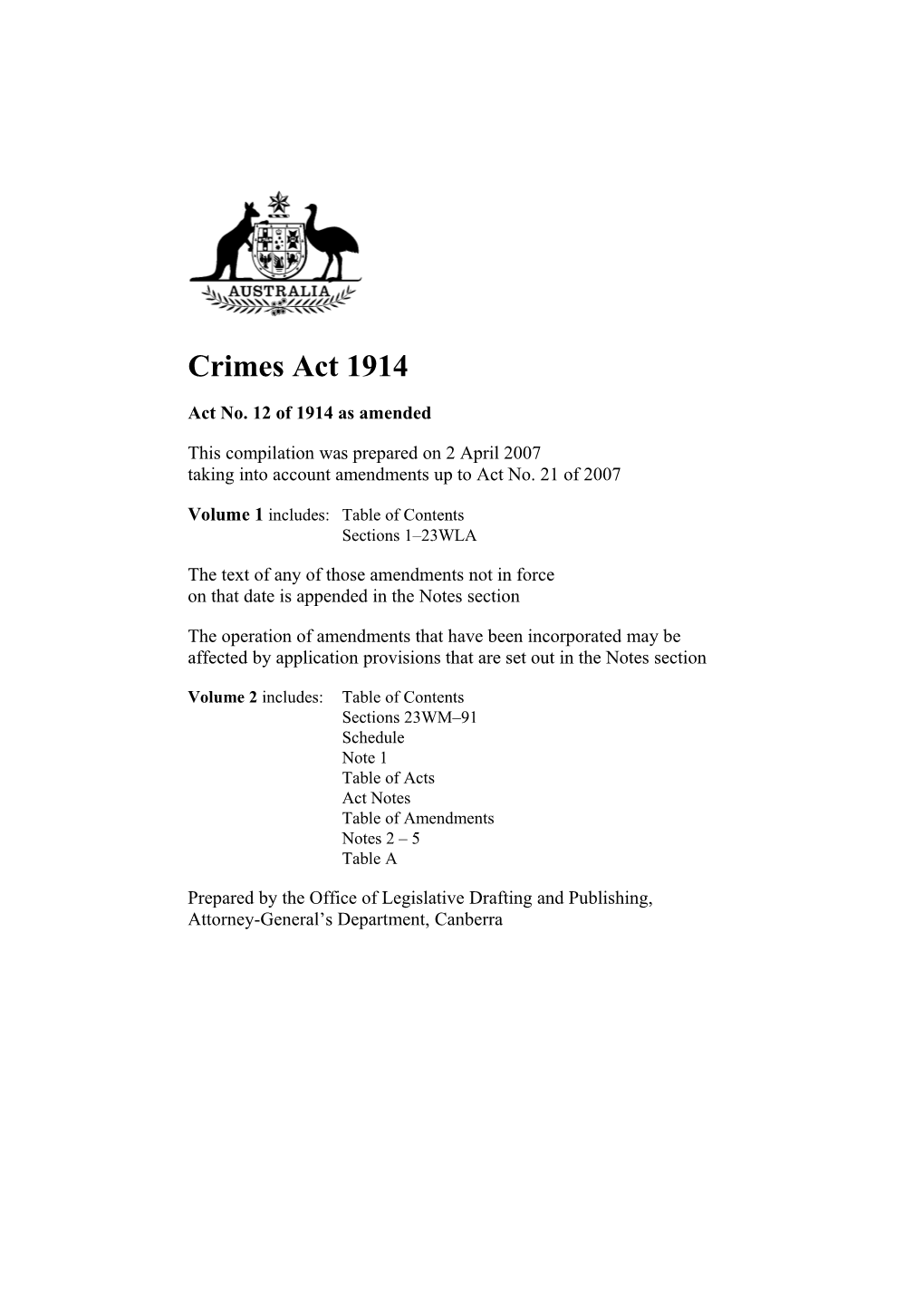 Act No.12 of 1914 As Amended