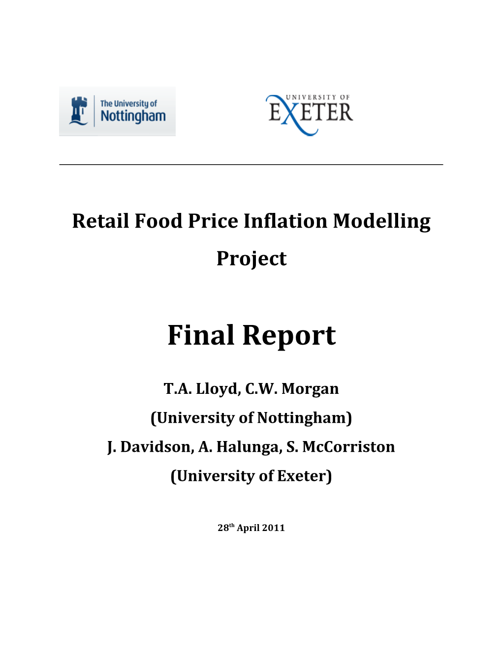 Retail Food Price Inflation Modelling Project