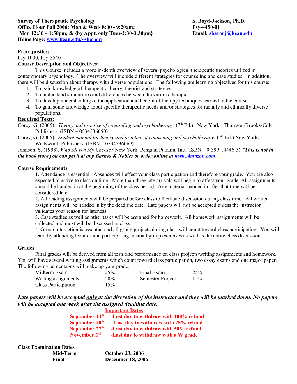 Survey of Therapeutic Psychology