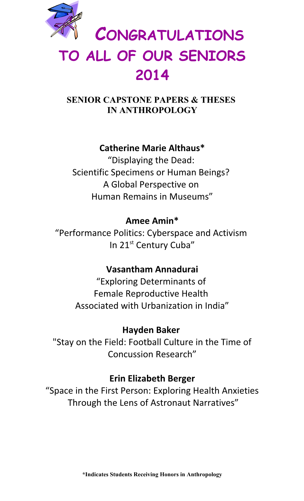 Senior Theses in Anthropology