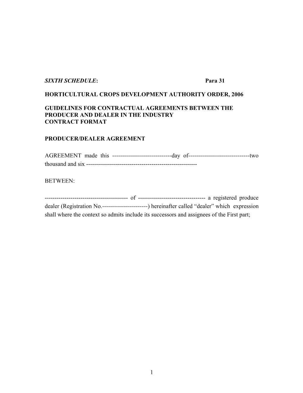 Horticultural Crops Development Authority Order, 2006