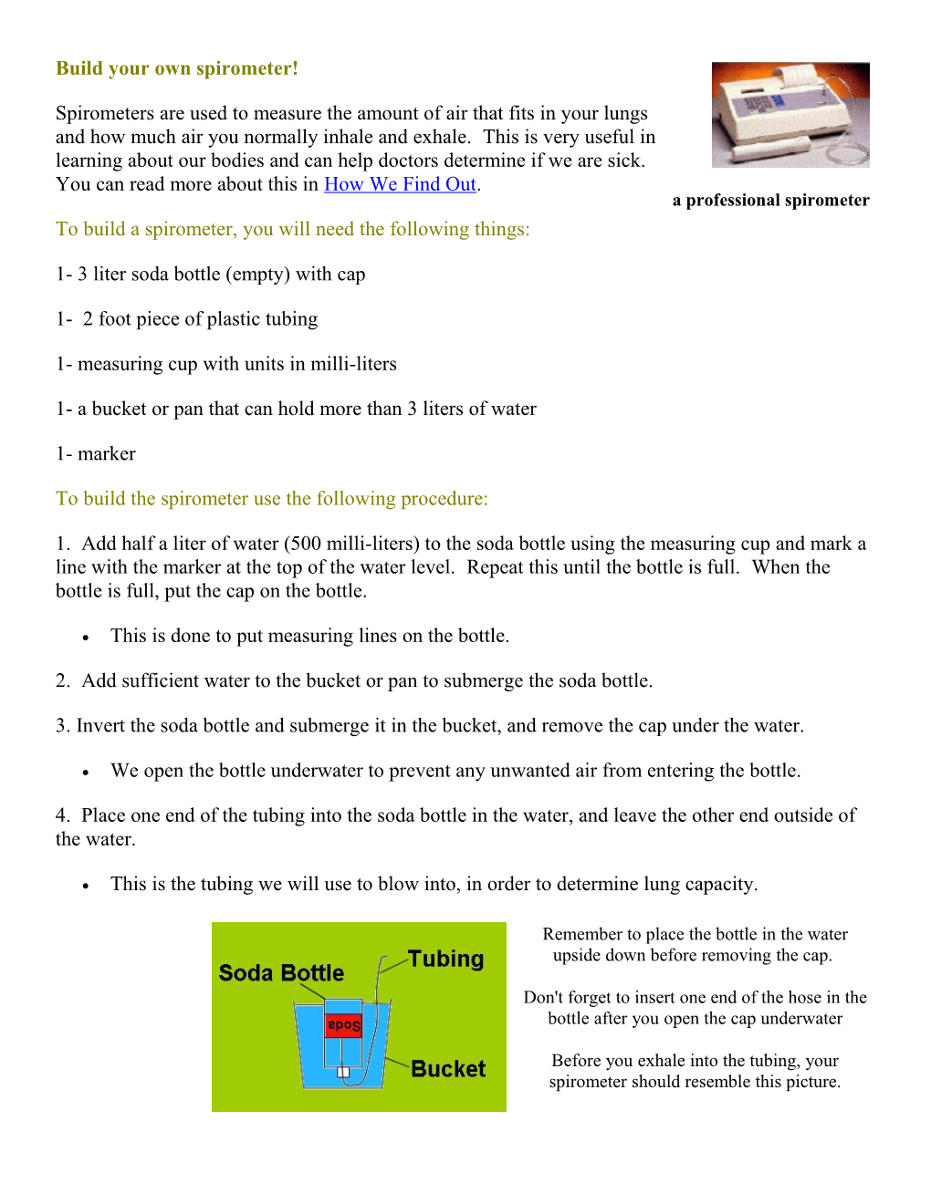 Build Your Own Spirometer!