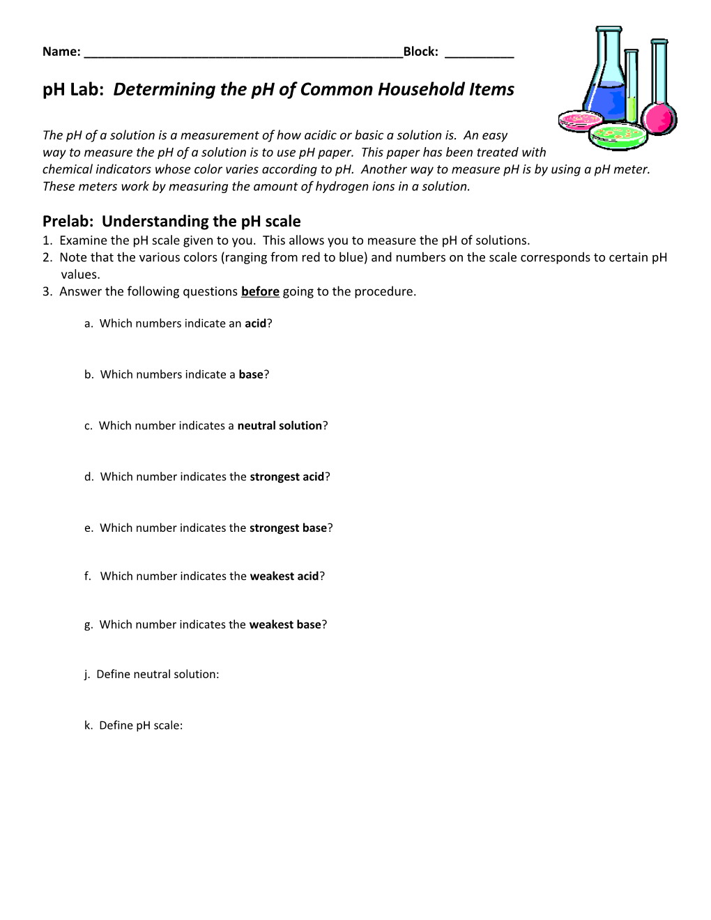 Ph Lab: Determining the Ph of Common Household Items