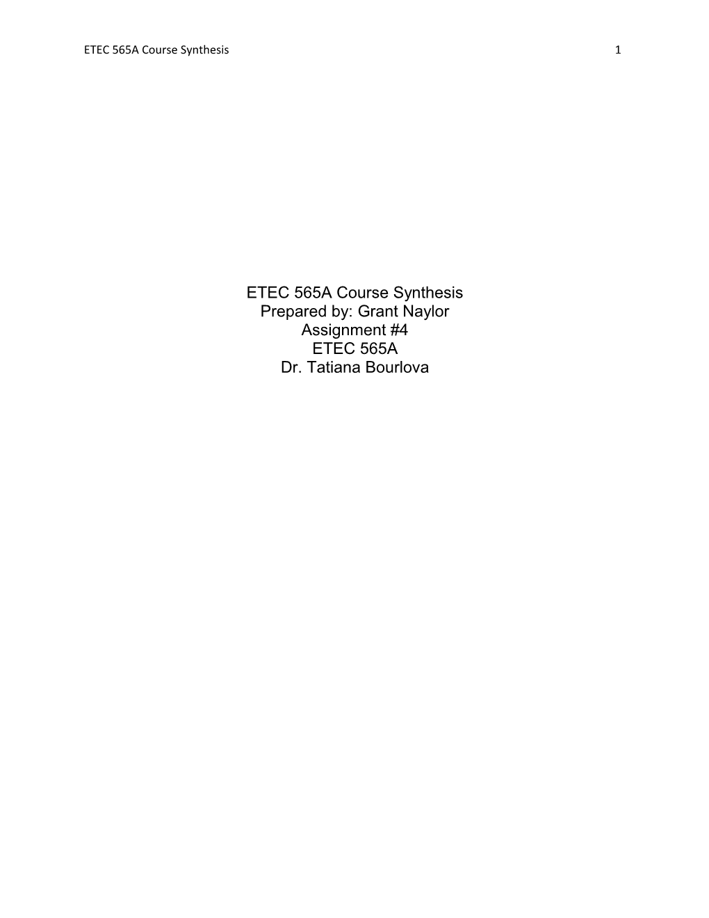 ETEC 565A Course Synthesis 1