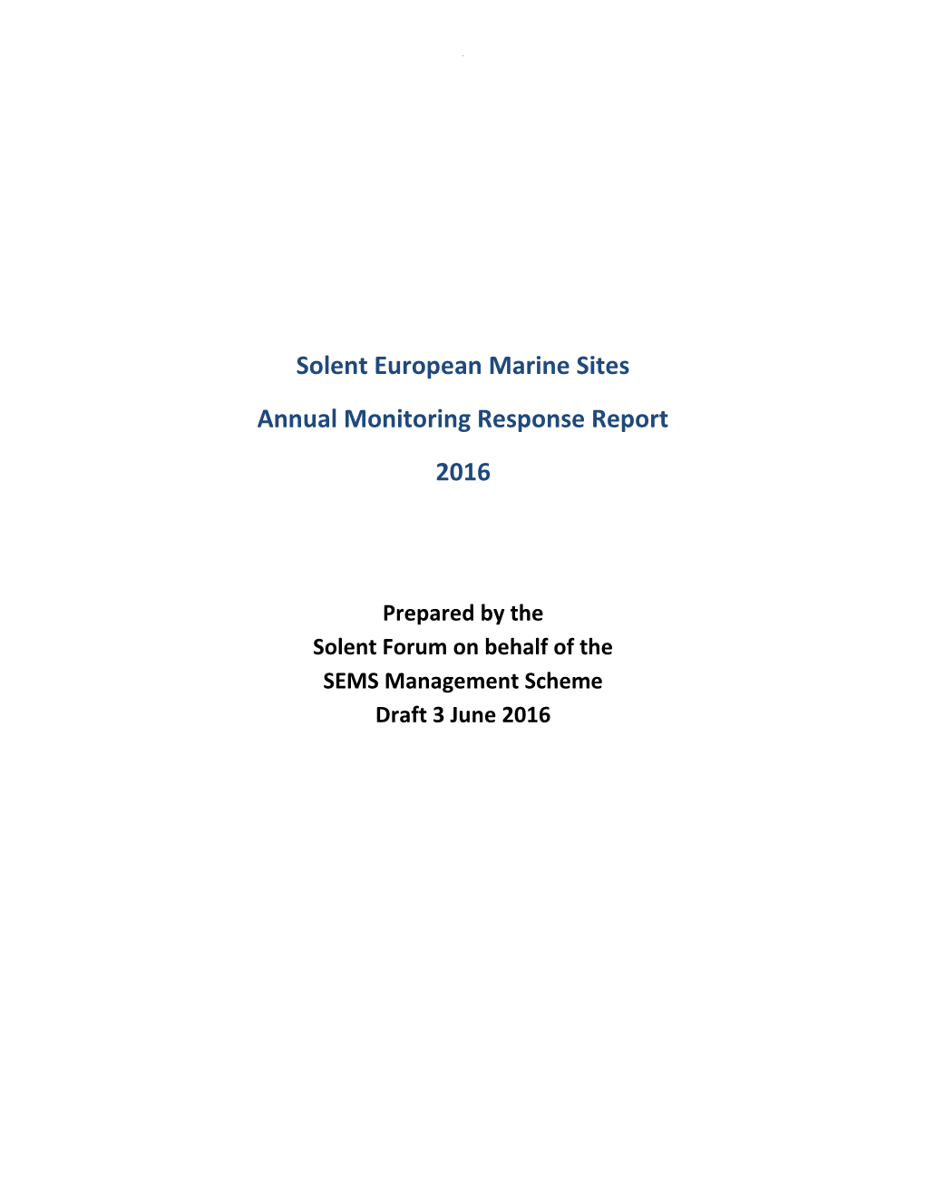SEMS Response Report 2016SEMS Management Scheme 2016