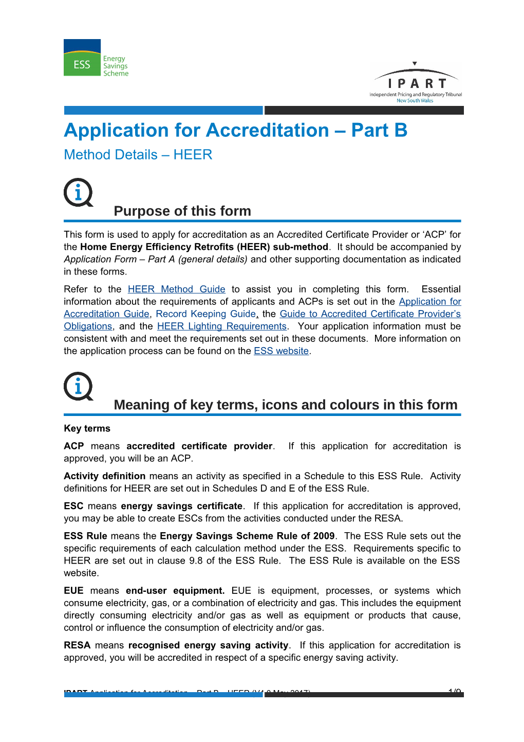Application for Accreditation Part B
