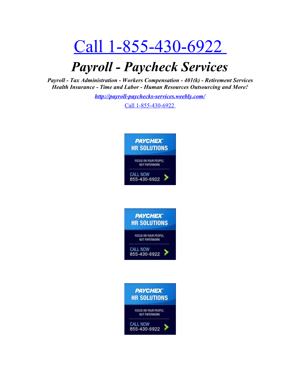 Payroll - Paycheck Services