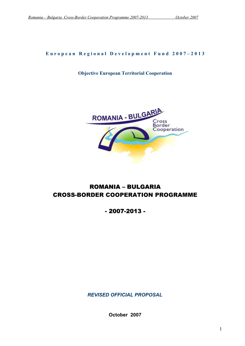 European Territorial Cross-Border Cooperation Operational Programme