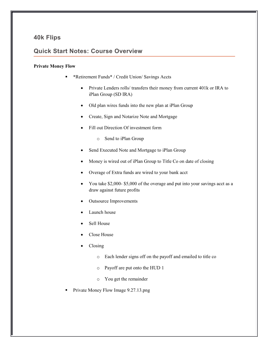 Quick Start Notes: Course Overview