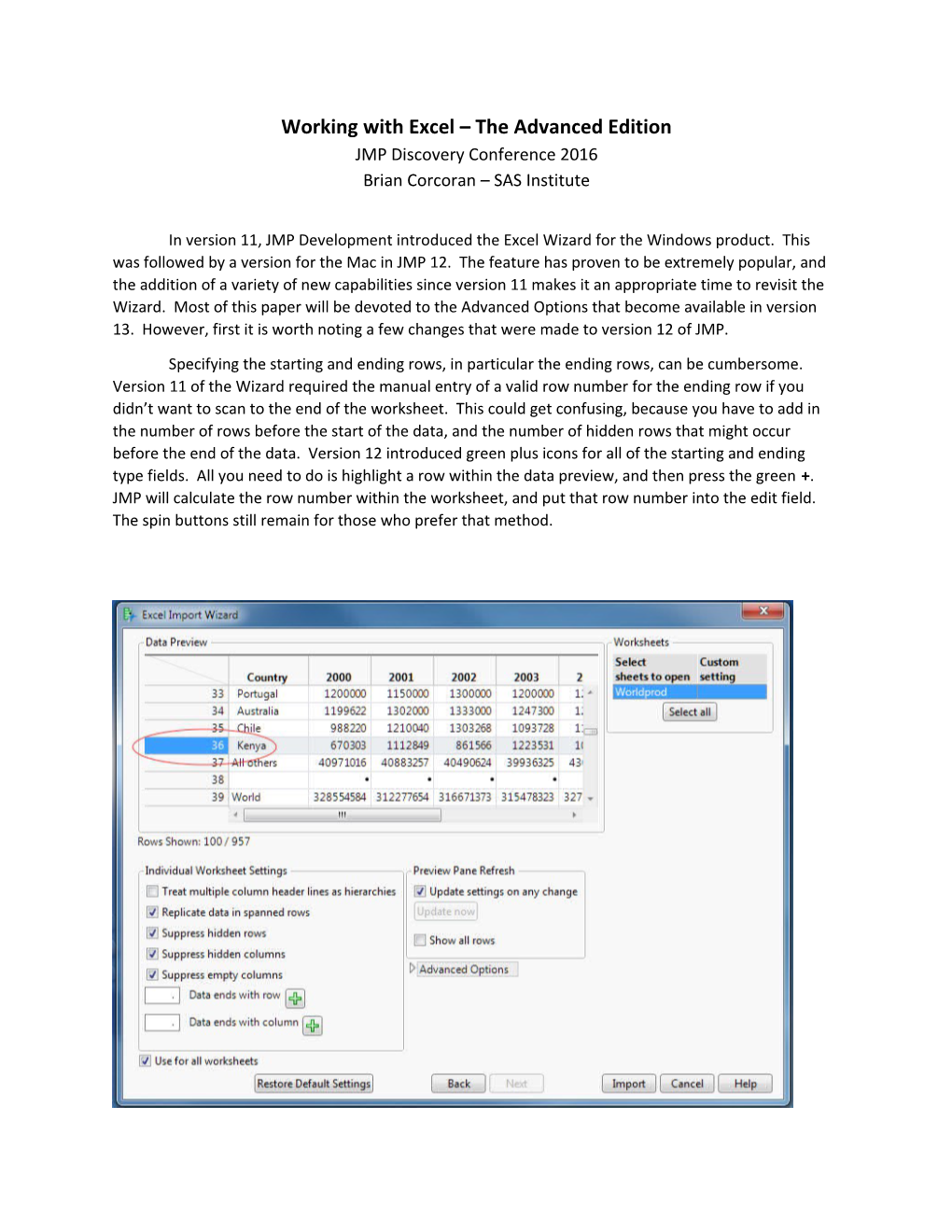 Working with Excel the Advanced Edition