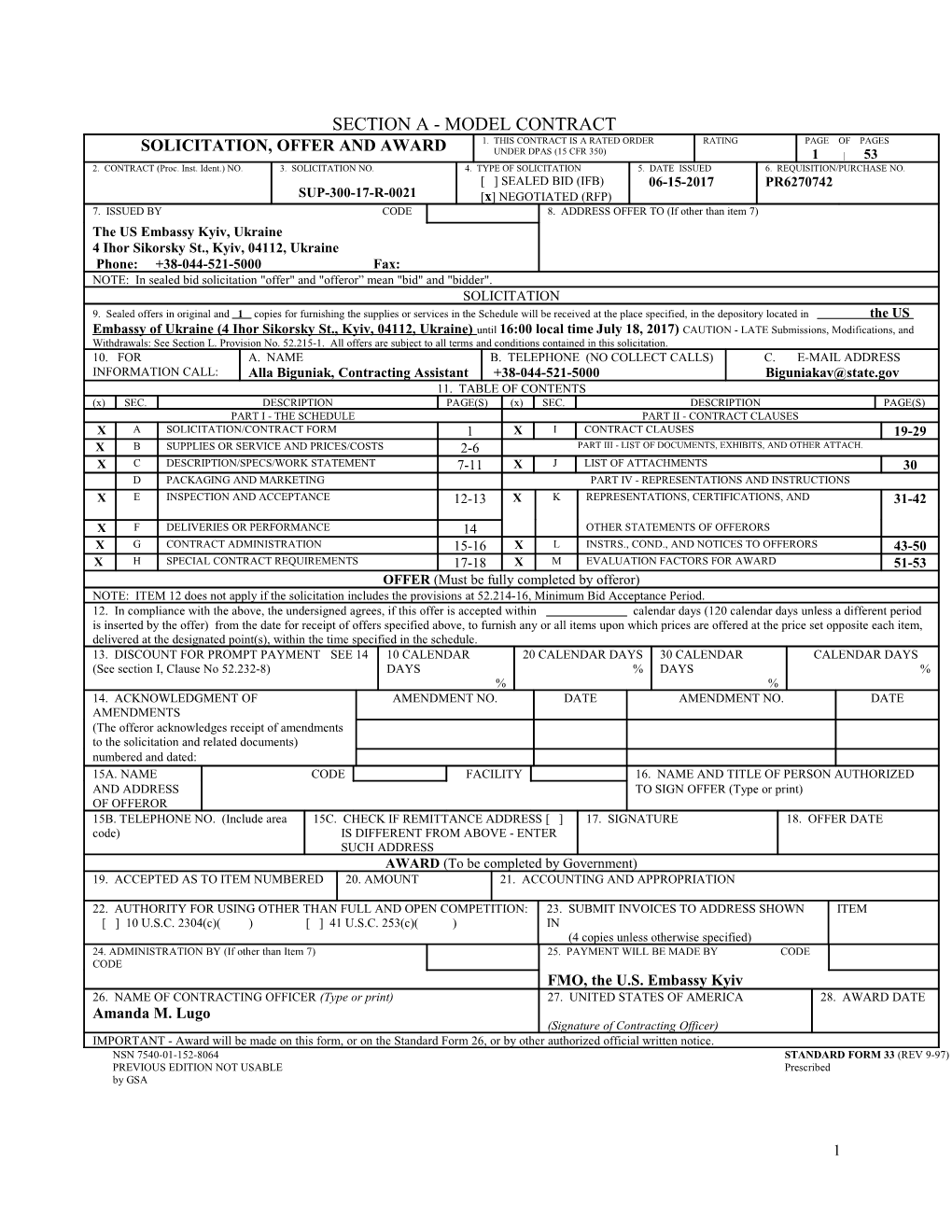 Health/Life Insurance - Uniform Contract Format