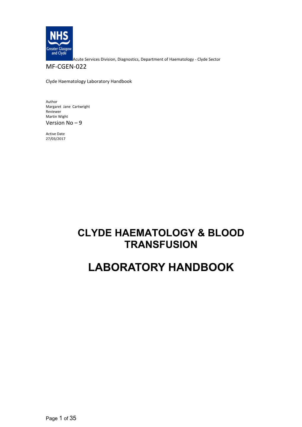 Laboratory Handbook - Version 9