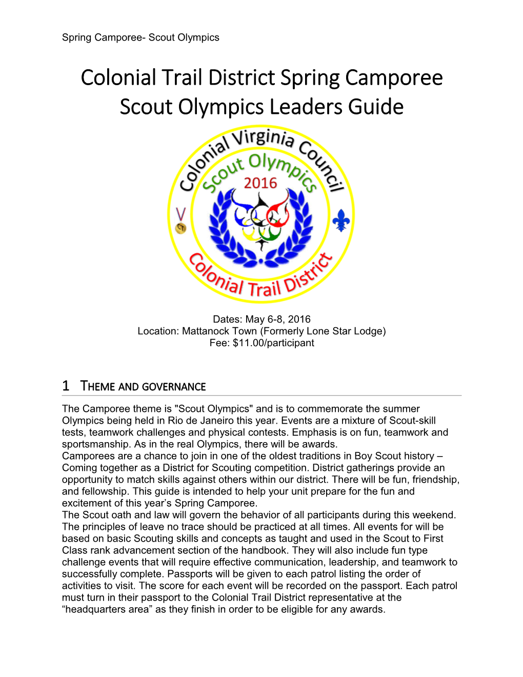 Spring Camporee- Scout Olympics