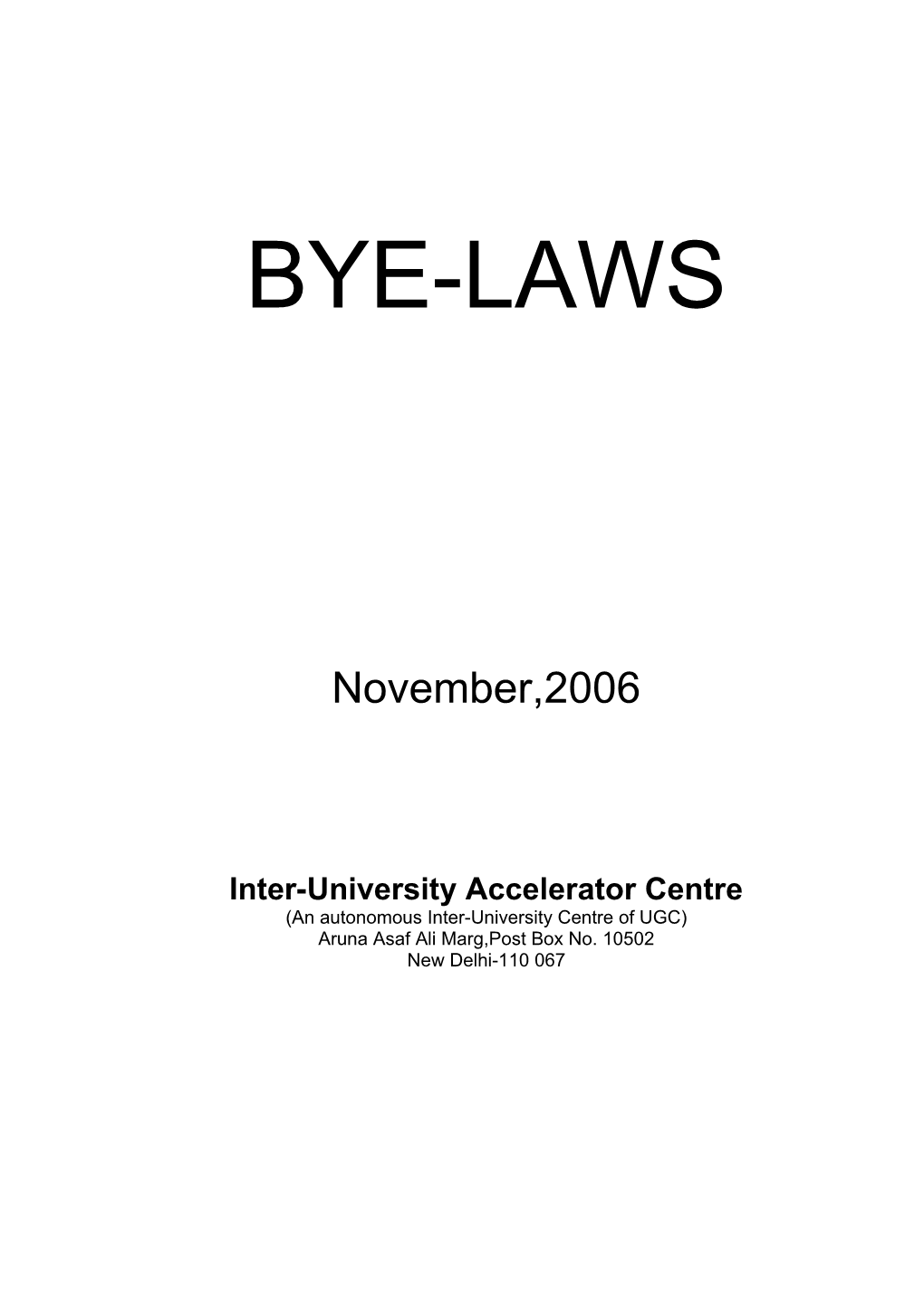 BY-LAWS for Nuclear Science Centre