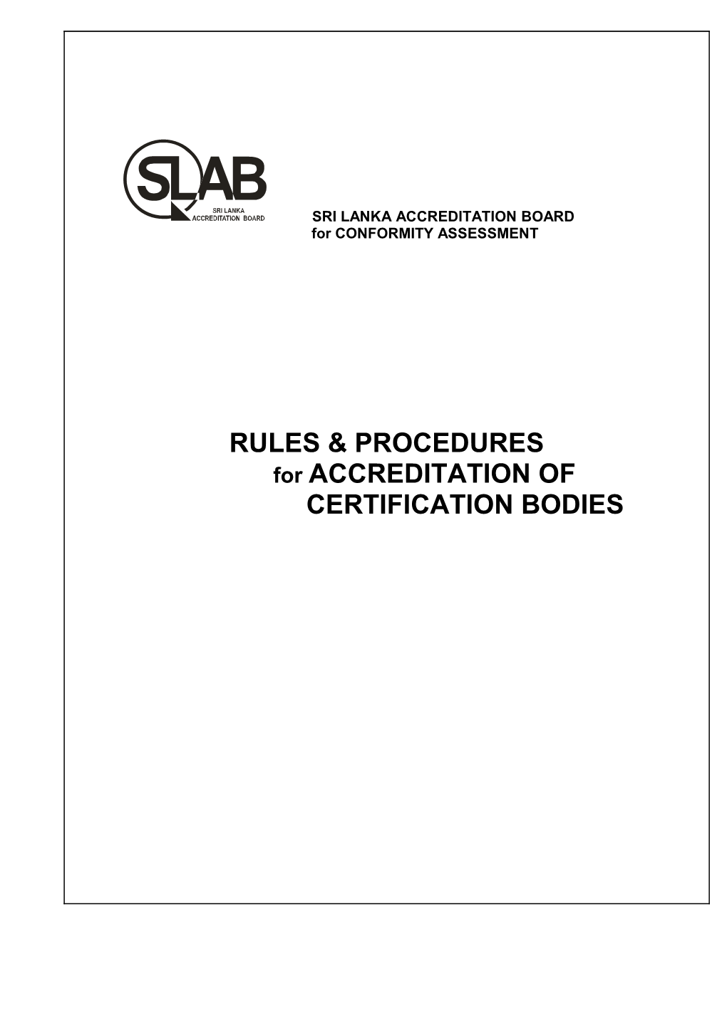 Accreditation Scheme for Certification Bodies