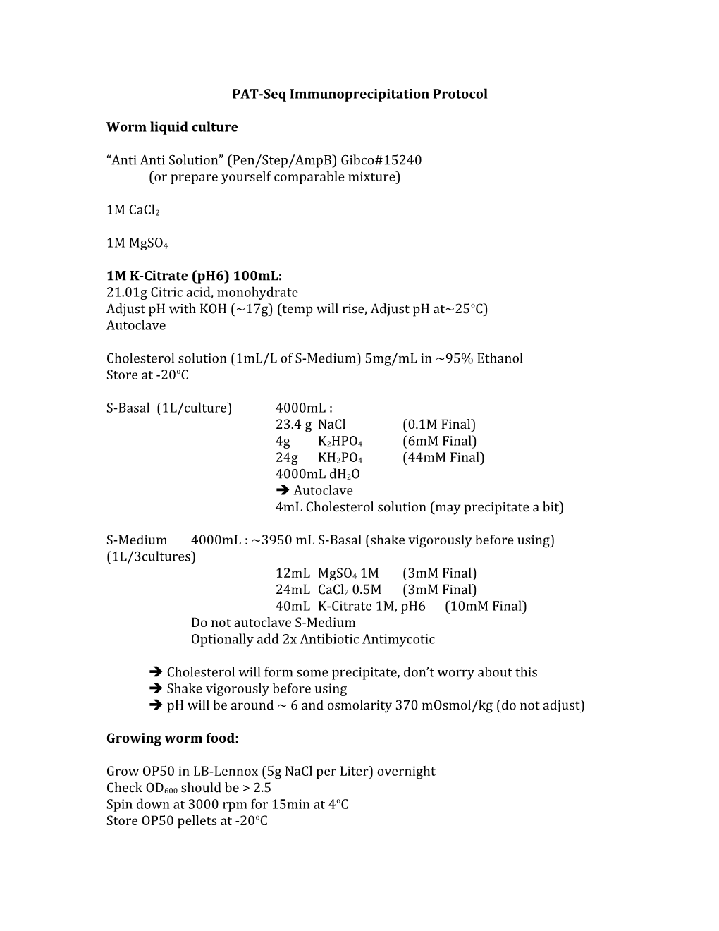 PAT-Seqimmunoprecipitation Protocol