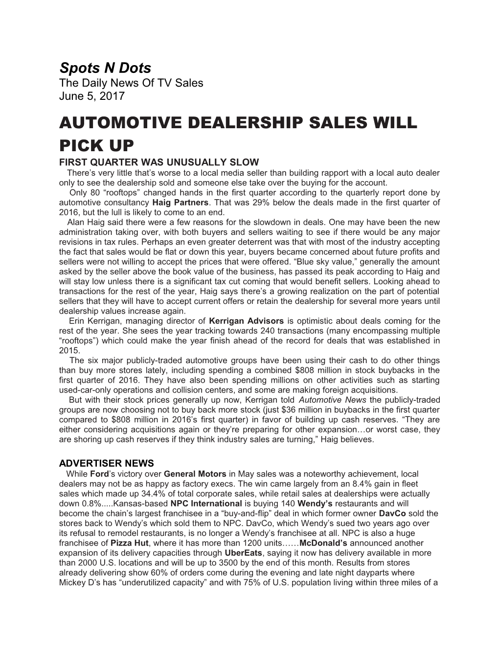 Automotive Dealership Sales Will Pick Up