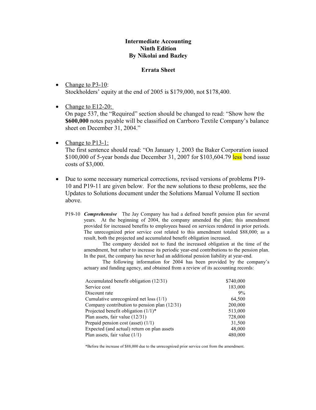 Intermediate Accounting