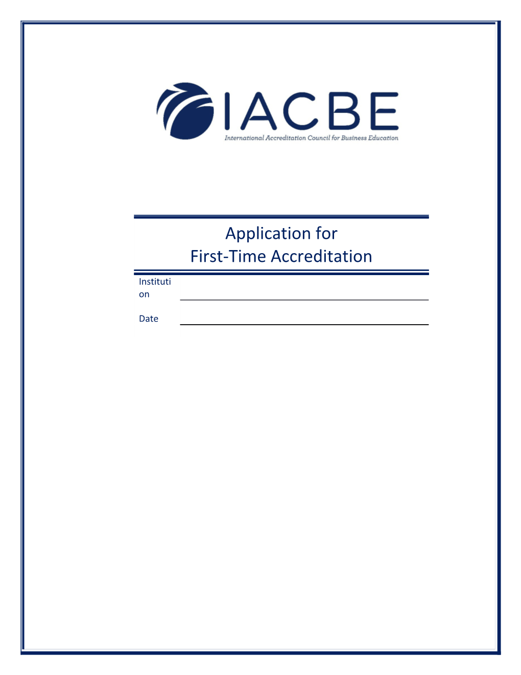 Application for First-Time Accreditation