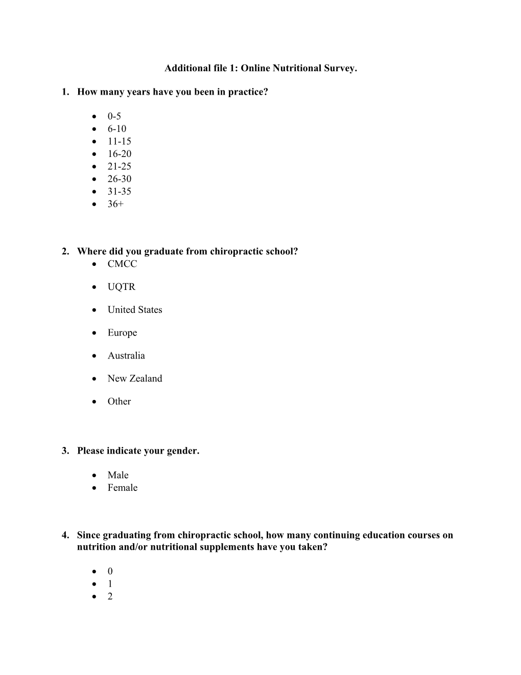 Additional File1:Online Nutritional Survey